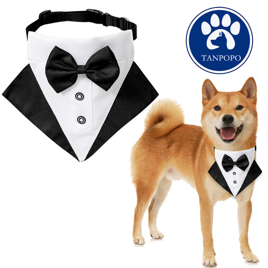 TANPOPO British style wedding suit dog bibs wedding triangle scarf pet scarf