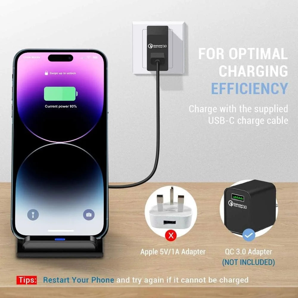 40W Wireless Charger Fast support for Samsung S24 S23 S22 21 Ultra Quick Charging Stand For iPhone 16 15 14 13 Pro Max Xiaomi 14