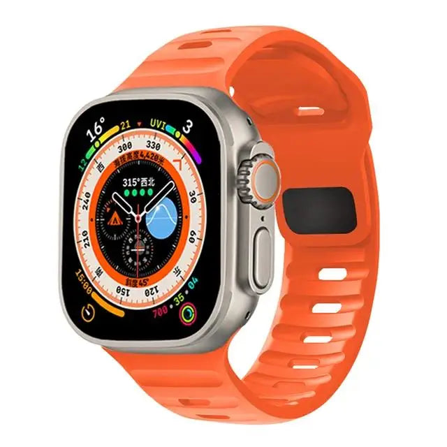 Silicone Sport Strap For Apple Watch Band 49mm 45mm 44mm 42mm 40mm 41mm 38 correa bracelet iwatch Series 9 8 7 6 5 4 3 se ultra