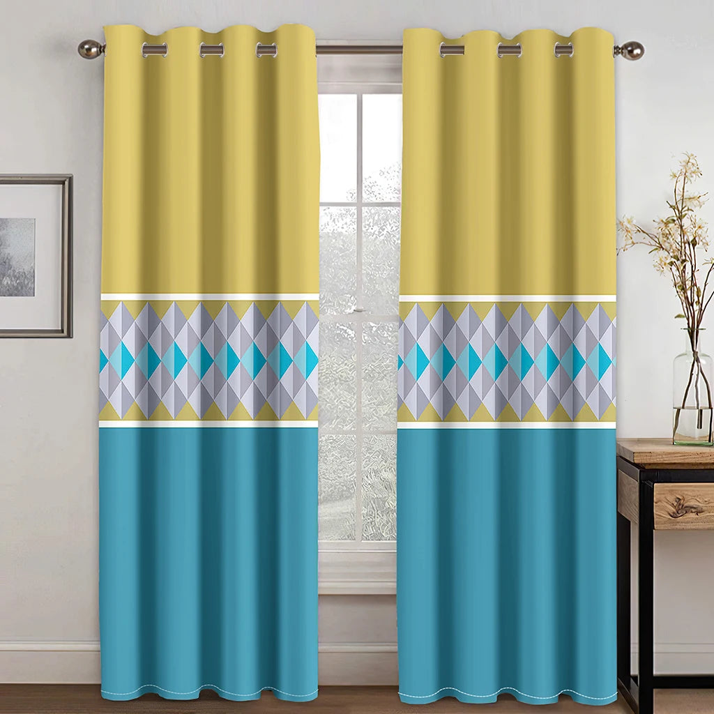 Luxury Gray Ethiopian Eritrean Traditional Boho Saba Curtains Free Shipping2Pcs Thin Drapes for Living Room Bedroom Window Decor