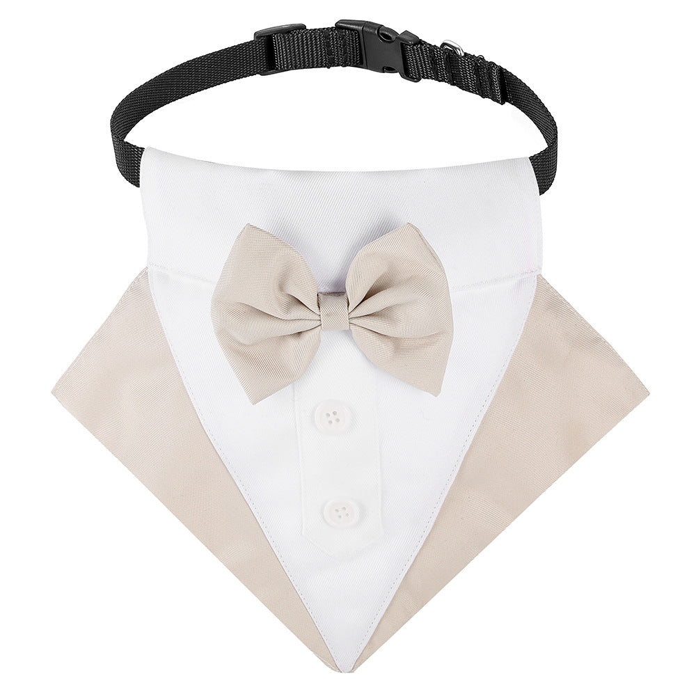 TANPOPO British style wedding suit dog bibs wedding triangle scarf pet scarf