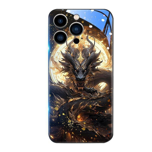 Applicable to China-Chic Zhaocai Dragon applicable to Apple glass phone case