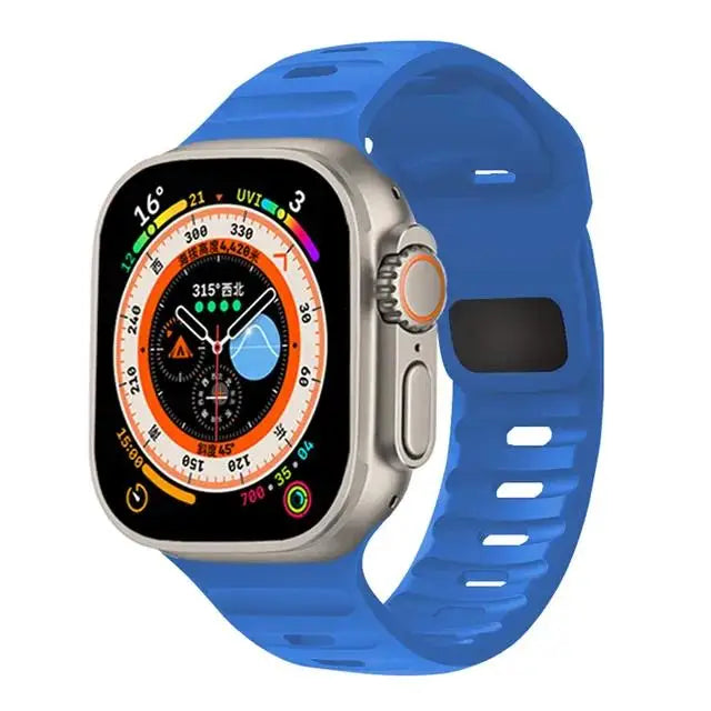 Silicone Sport Strap For Apple Watch Band 49mm 45mm 44mm 42mm 40mm 41mm 38 correa bracelet iwatch Series 9 8 7 6 5 4 3 se ultra