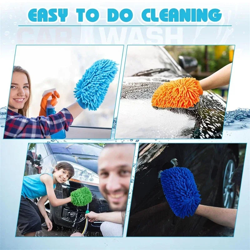 18X16CM Microfiber Car Wash Gloves Auto Gloves Ultra Absorbent Wash Car Sponge Scratch Free Microfiber Car Cleaning Tool